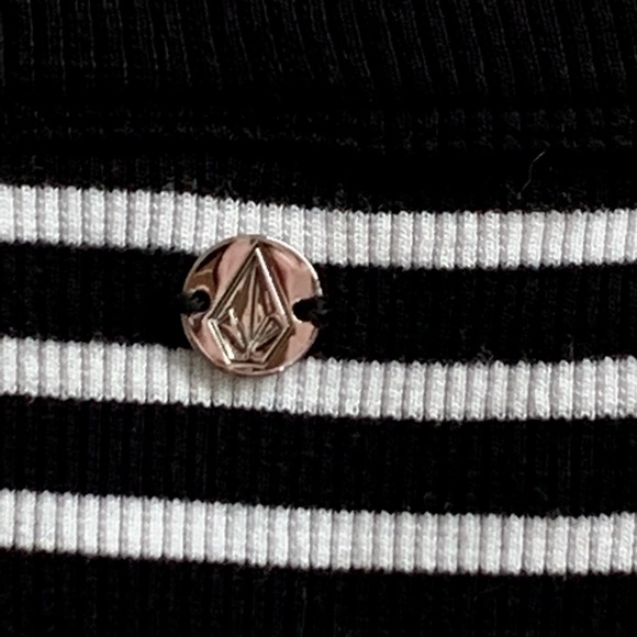 Volcom Black & White Striped Cotton Halter Tank Maxi Dress - Picture 14 of 14